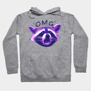 Purple Raccoon Surprised Hoodie